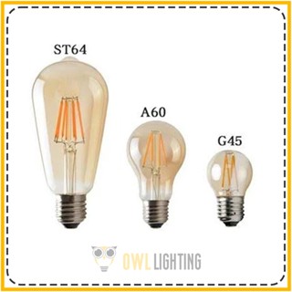 Bóng Đèn LED Edison ST64, A60, G45 vỏ vàng phổ biến hiện nay | Owl Lighting