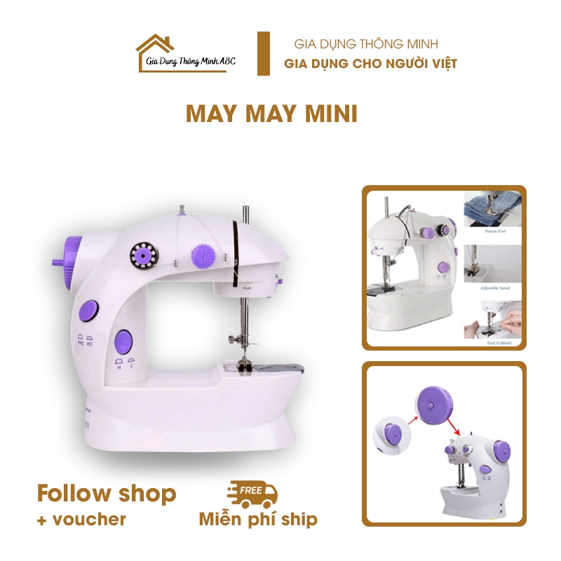 Máy May Mini Để Bàn Gia Đình - Máy Khâu Cầm Tay Mini Gia Đình Siêu Tiện Lợi