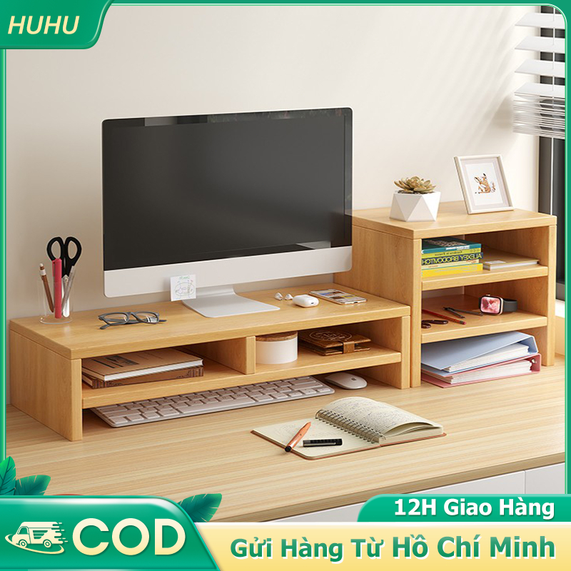 HUHU Kệ màn hình máy tính kết hợp giá sách sắp Kệ Để Máy Tính Có Ngăn Kéo Kệ Máy Tính Đa Năng Đựng Đồ Tiện Lợi