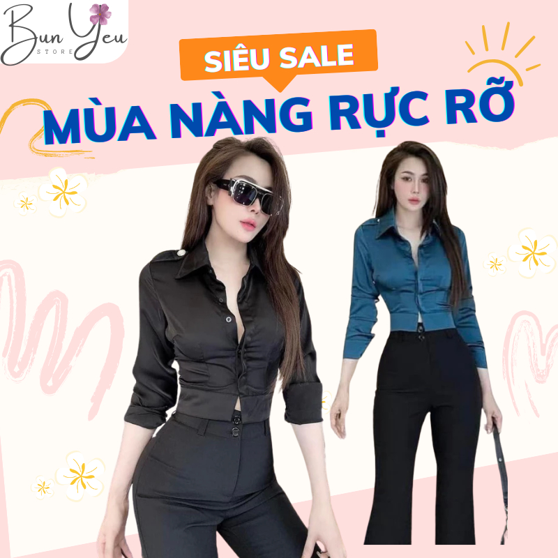 Áo Sơ Mi Lụa Nữ Thanh Lịch, Cao Cấp, Mềm Mại, Phù Hợp Đi Làm, Đi Chơi – Bun Yeu Store