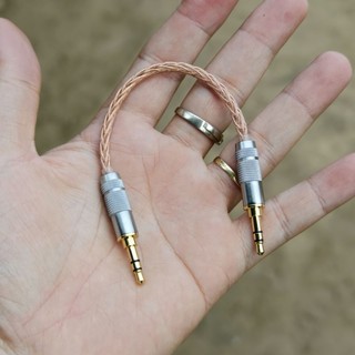 Cáp Aux 2 đầu 3.5mm dài 10cm dây đan 8x.