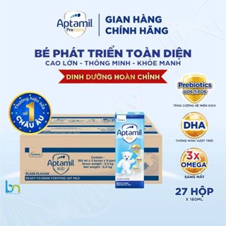 [DATE 23.6] Thùng 9 Lốc Sữa Pha Sẵn Aptamil Kid 180ml Giúp Bé Phát Triển Toàn Diện