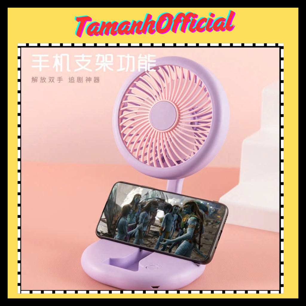 Quạt tích điện để bàn mini fan 3 chế độ gió màu ngẫu nhiên mini fan