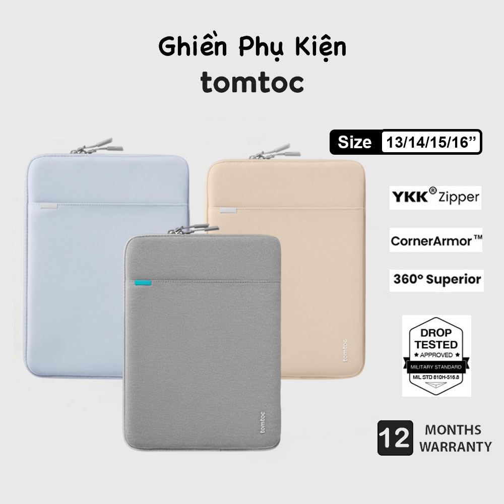 Túi Chống Sốc Tomtoc USA 360 Protective New Design Macbook Air/Pro M4/M3/M2/M1