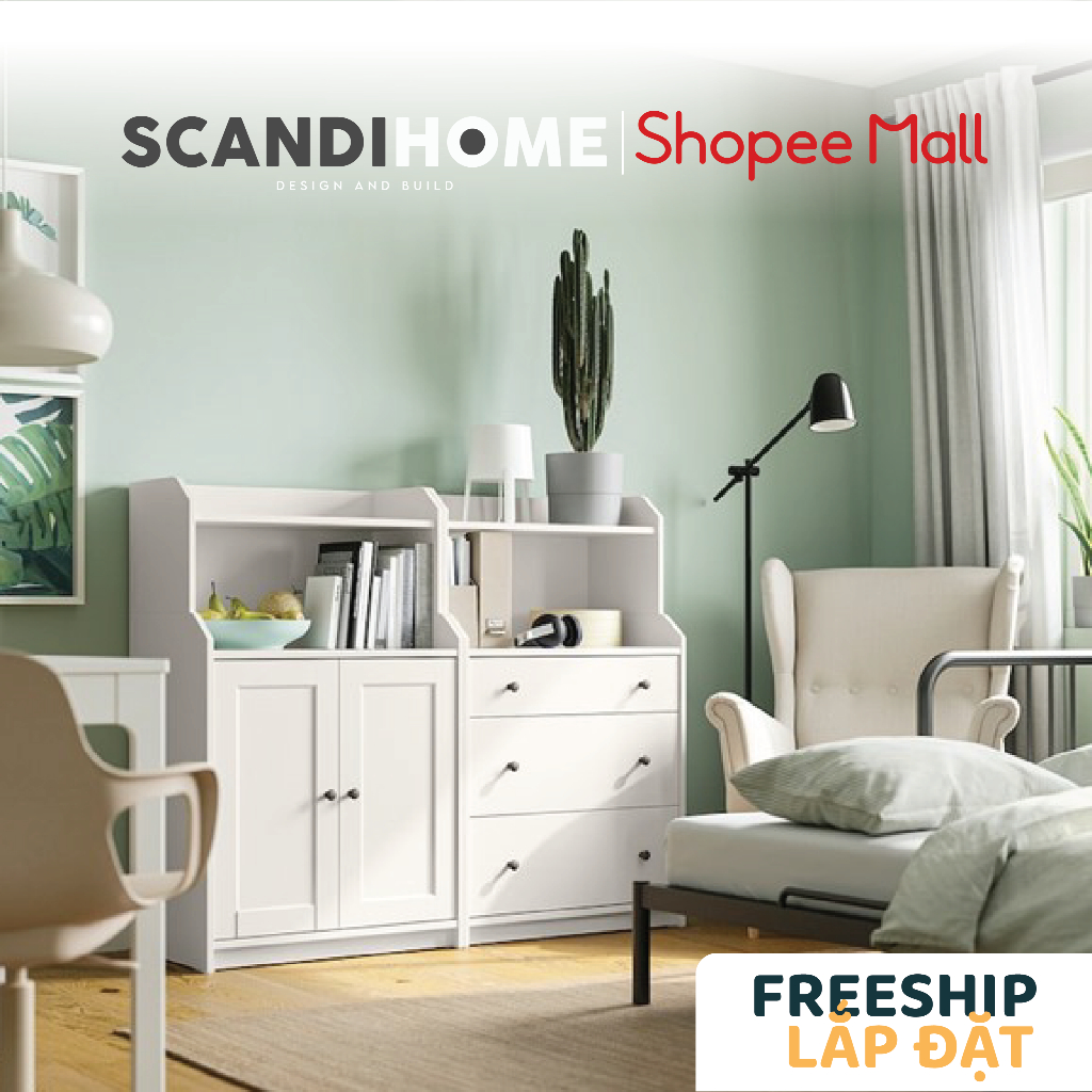 BAHIA, Kệ tủ đựng đồ dùng tích hợp STO_042, 140x46x116cm, kệ gỗ tủ gỗ Scandi Home