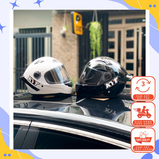 ( Tặng kèm tem KYT và đuôi gió) Mũ nón bảo hiểm Fullface AGU đen bóng Limited cực ngầu 2025