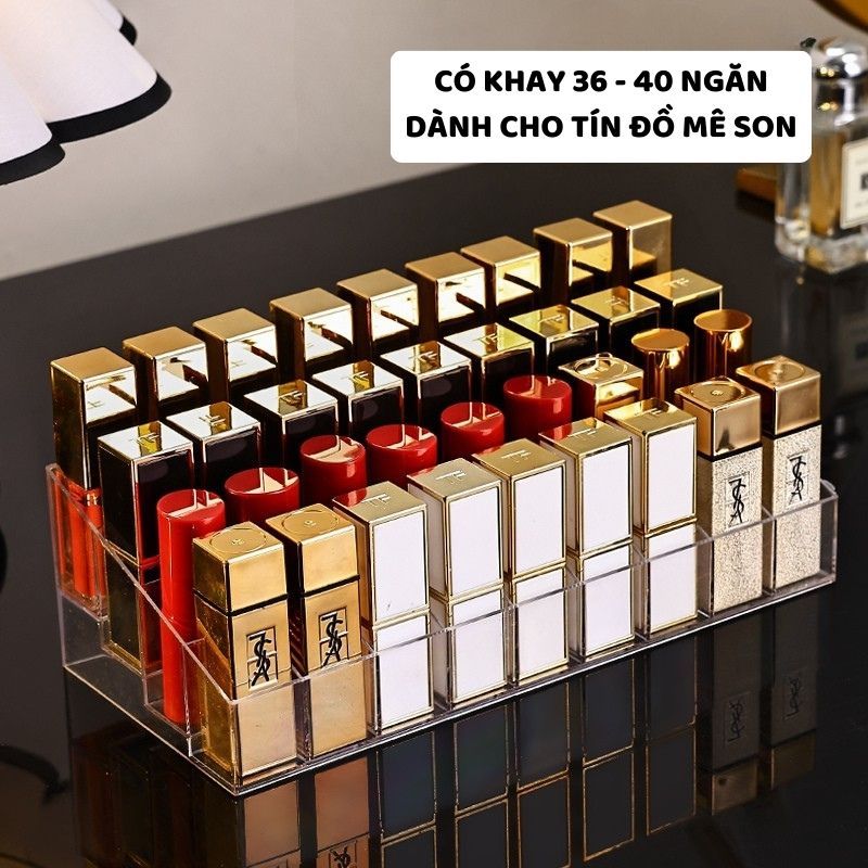 Khay Đựng Son Trong Suốt ENODA HOME, Hộp Đựng Son, Giá Để Son Môi Để Bàn Nhiều Ngăn R030 | BigBuy360 - bigbuy360.vn