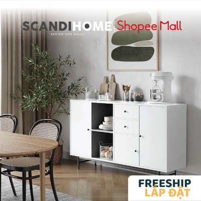 JESSE, Tủ lưu trữ đồ dùng đa năng STO_100, 160x40x93cm, tủ gỗ Scandi Home