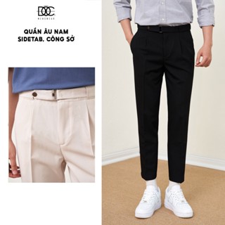 Quần âu nam ống côn Độc menswear có đai quần điều chỉnh bụng co giãn form regular dài trên mắt cá chân - QV144