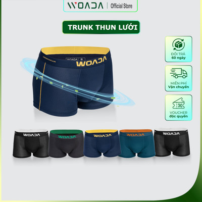 [COMBO 5] Quần Lót Nam Dáng Trunk Thể Thao Chất Liệu Thun Lưới 4 Chiều Cao Cấp Thương Hiệu WOADA LK118