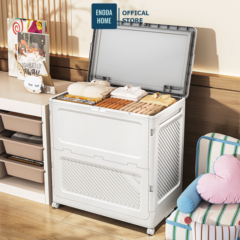 Hộp Đựng Quần Áo Gấp Gọn ENODA HOME, Thùng Đựng Quần Áo Cho Gia Đình Có Bánh Xe, Kín Đáo Chống Bụi Bẩn Q043 | BigBuy360 - bigbuy360.vn