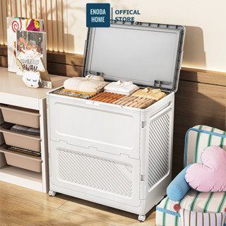 Hộp Đựng Quần Áo Gấp Gọn ENODA HOME, Thùng Đựng Quần Áo Cho Gia Đình Có Bánh Xe, Kín Đáo Chống Bụi Bẩn Q043