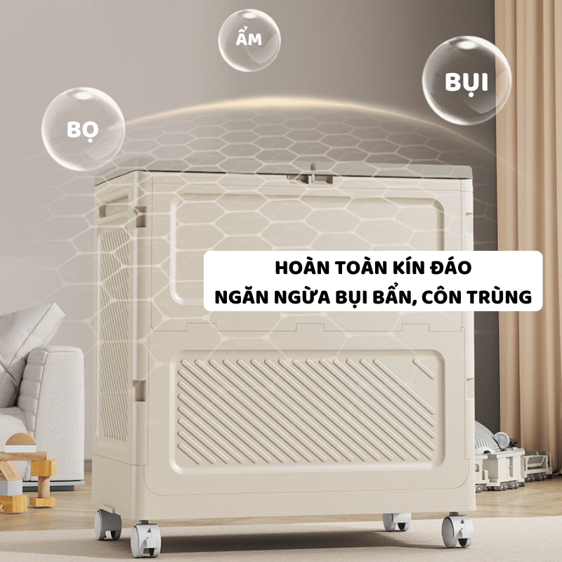 Hộp Đựng Quần Áo Gấp Gọn ENODA HOME, Thùng Đựng Quần Áo Cho Gia Đình Có Bánh Xe, Kín Đáo Chống Bụi Bẩn Q043 | BigBuy360 - bigbuy360.vn