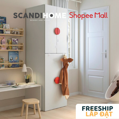 ZANOTTA, Tủ quần áo treo 2 tầng kèm tay nắm WAR_009, 60x57x180cm, tủ đựng quần áo Scandi Home