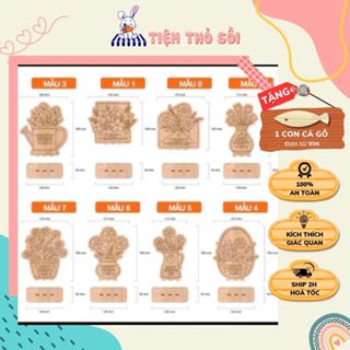 Thiệp Gỗ Để Bàn, Hoa Gỗ Tự Tô Màu, Quà Tặng 8/3, 20/10, 20/11 Tặng Cô, Tặng Mẹ và Bà, Tặng Người Yêu Quý - Tiệm Thỏ Sồi