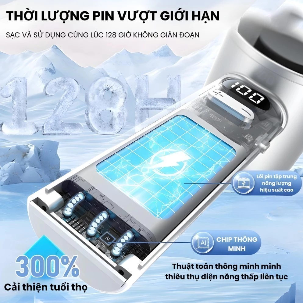 [🚛Free shipping] Quạt Cầm Tay Mini  Làm Mát Nhanh Với 120 Mức Gió, Sạc Nhanh, Màn Hình LCD Hiển Thị Tốc Độ Gió | BigBuy360 - bigbuy360.vn