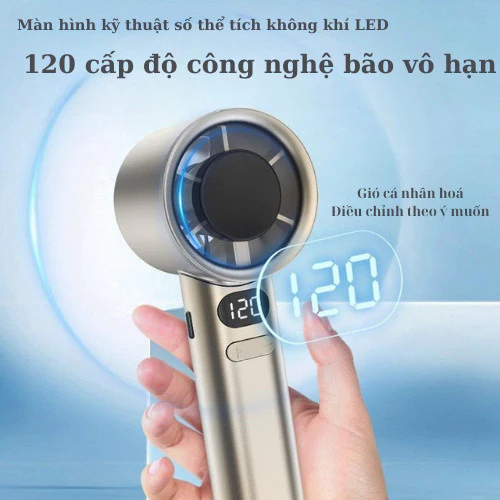 [🚛Free shipping] Quạt Cầm Tay Mini  Làm Mát Nhanh Với 120 Mức Gió, Sạc Nhanh, Màn Hình LCD Hiển Thị Tốc Độ Gió | BigBuy360 - bigbuy360.vn