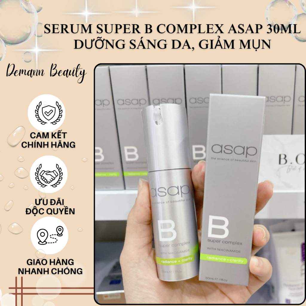 [ Công ty] Serum Super B Complex Asap 30ml dưỡng sáng da, giảm mụn