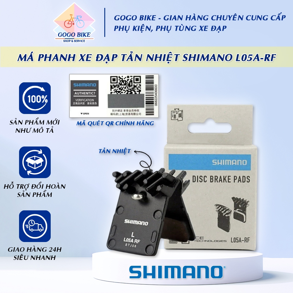 [GoGo Bike] Má phanh xe đạp SHIMANO L05A-RF tản nhiệt - Chính hãng (Có mã quét QR)