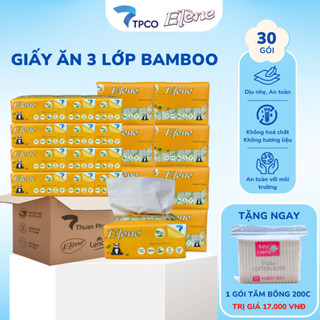 Thùng 30 Gói Giấy Ăn Gấu Trúc Than Tre Elene Bamboo 100 Tờ - 3 Lớp🎋Giấy Bột Tre🎋Giấy Rút Đa Năng🎋
