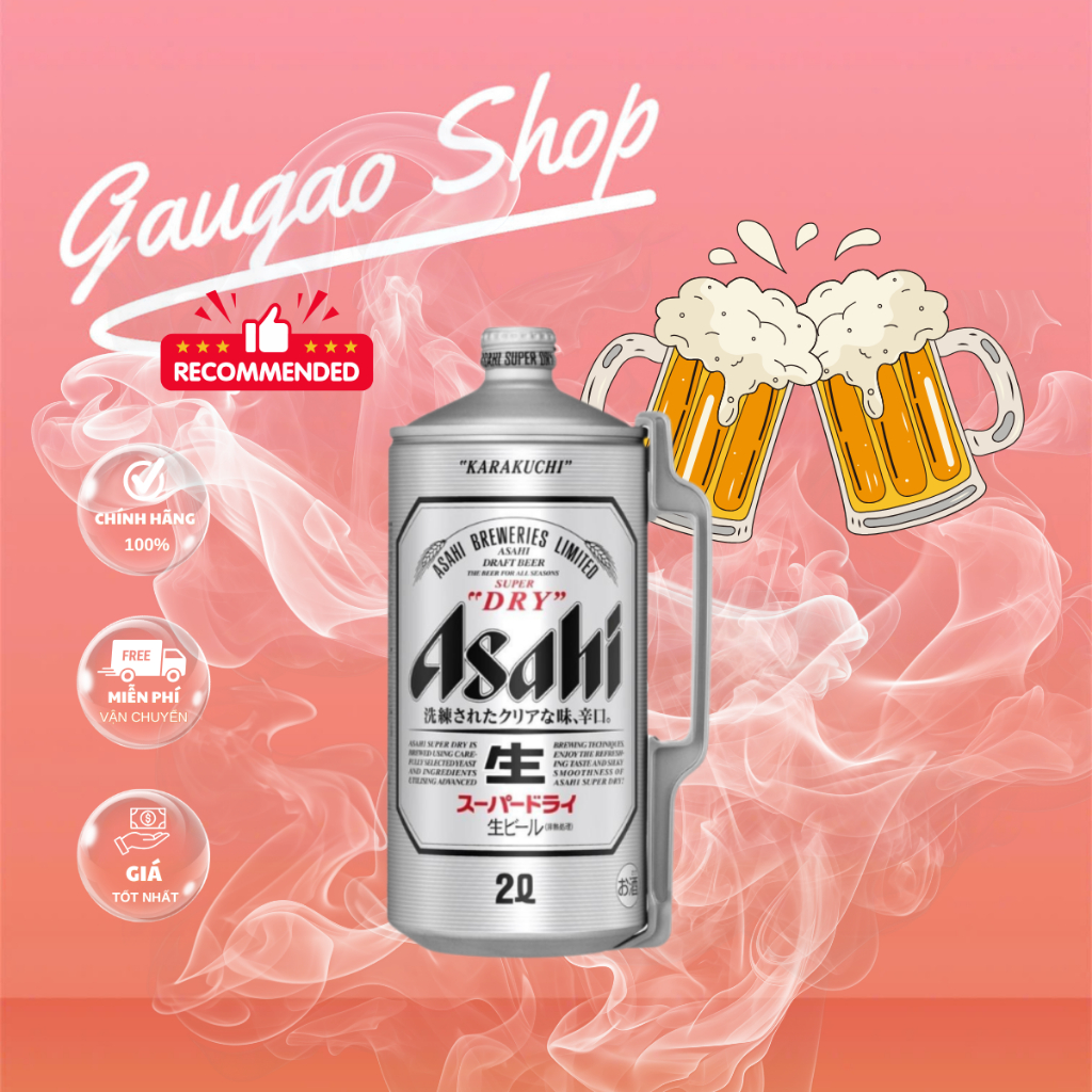 Bia Asahi Super Dry Nhật Bản 2000ml/lon nhôm