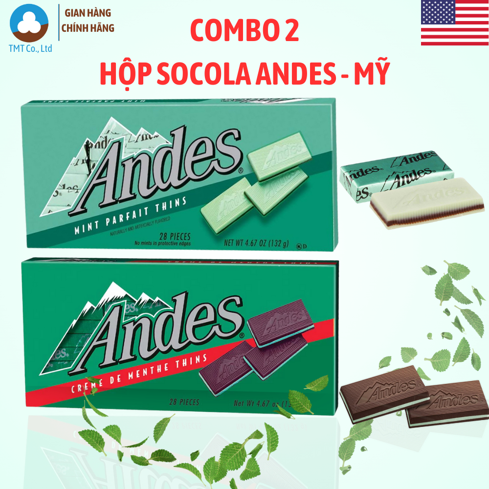 Combo 2 hộp Socola Andes hương bạc hà Nhập khẩu Mỹ
