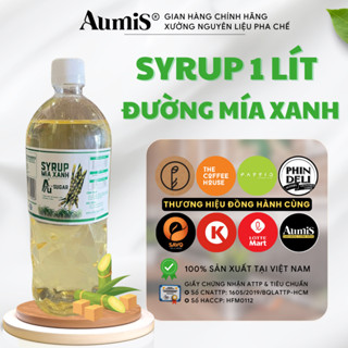 Đường nước Pha Chế Aumis 1 lít , đường Mía Xanh , Làm Cà phê, Trà Trái Cây, Trà Sữa, Sinh Tố