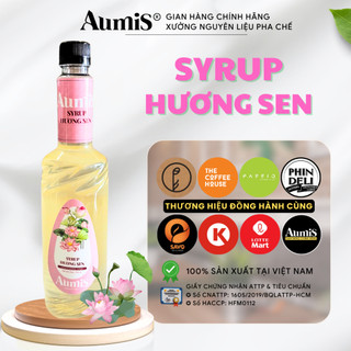  Syrup Siro Hương Sen Aumis Làm Trà Trái Cây Trà Sữa Chai 750ml 