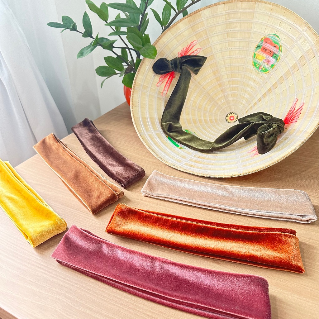 Dây quai nón lá vải nhung màu sắc quý phái kích thước 110 cm x 5 cm