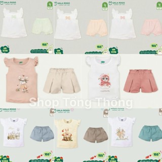 Bộ Uala Rogo Petit cao cấp mềm mịn thoáng mát nhẹ da áo cộc tay cài vai dài họa tiết bé trai bé gái 2208 2350 2390 2170