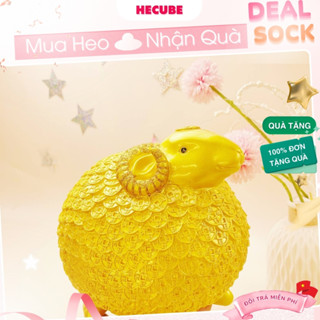 Heo Cười Đồng Tiền Con Dê Size Lớn 27cm Hecube Lợn Đất Tiết Kiệm