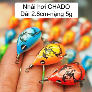 Nhái hơi CHADO Ngũ Long đi nổi nặng 5g dài 2.8cm chuyên bắt cá nhỏ