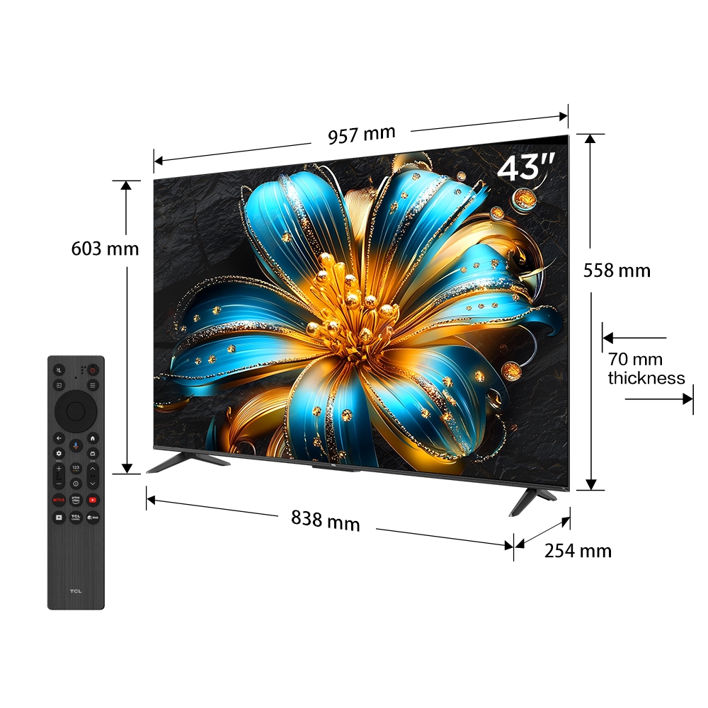 【QLED】43inch, 4K Google TV TCL 43T6C, HDR10+, Tần số quét 60Hz, Dolby Atmos, Lắp đặt 0Đ HN HCM | BigBuy360 - bigbuy360.vn