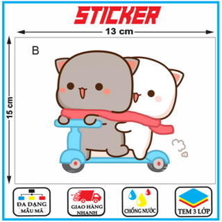 Hình Dán,Sticker Bubu, Dudu Cặp Đôi Tình Yêu Siêu Cute 15cm Chống Thấm Nước Trang Trí Che Vết Xước xe Tủ lạnh,Laptop..