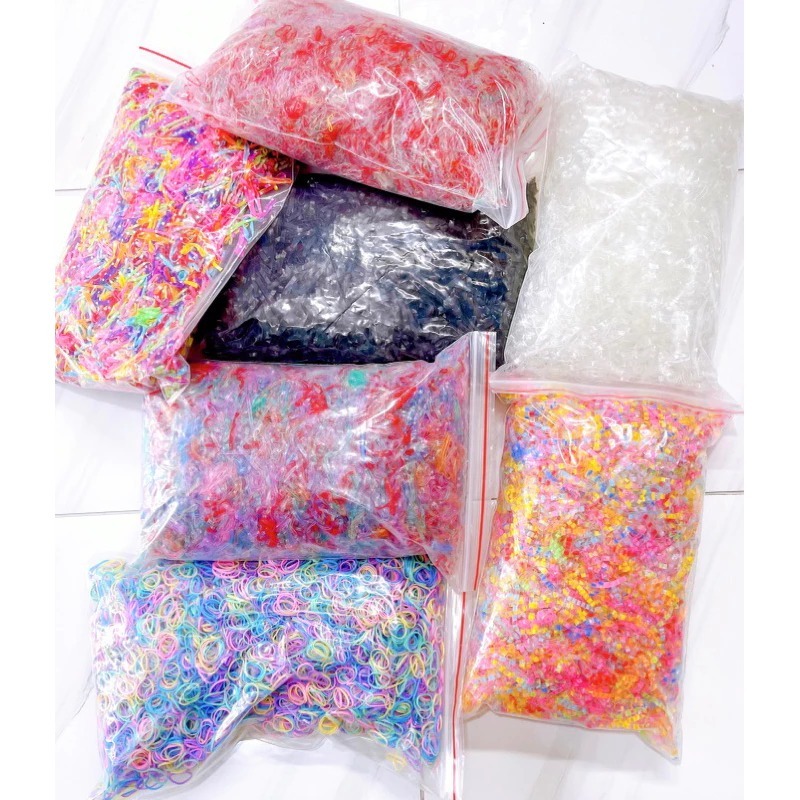 [Thun Thái] Bịch 1kg dây chun buộc tóc nhiều màu cho bé cao cấp Viee