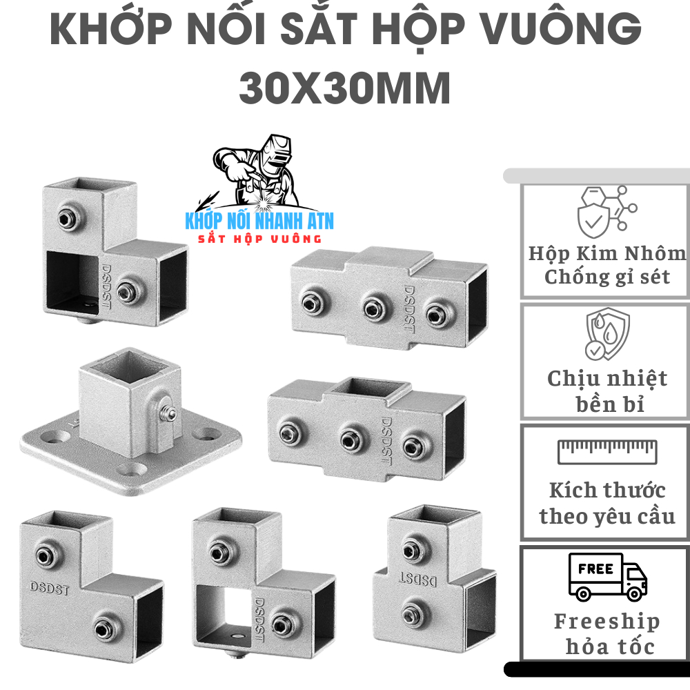 Khớp Nối Sắt Hộp Vuông 30x30mm – Giải Pháp Lắp Ghép Thông Minh Cho Mọi Dự Án ATN