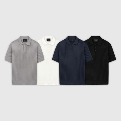 Áo polo nam ROWAY Dệt len, Cao cấp | Polo len dệt kẻ