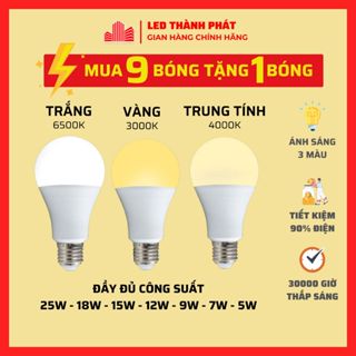 Bóng đèn led Tròn Trắng Vàng Trung tính 25W 18W 15W 12W 9W 7W 5W siêu sáng tiết kiệm điện - LED bulb POSSON 4000K