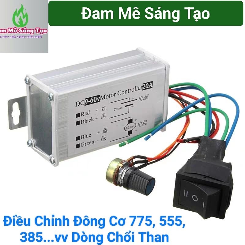 Bộ Công tắc Đảo Chiều Motor, điều chỉnh tốc độ động cơ Dc, Dùng cho Động Cơ Chổi Than 775, 555, 385.