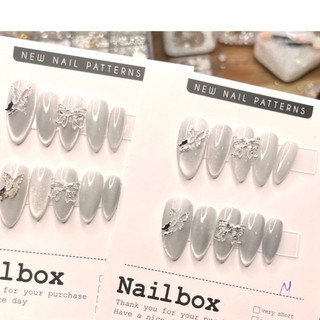  Nailbox mắt mèo nền thạch mắt mèo ánh trăng bạc đính charm nhẹ nhàng mắt meo siêu sáng bling bling by bao an nail M 589 
