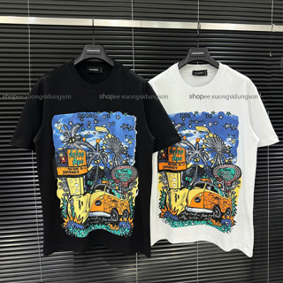 Áo phông Dsquared2 họa tiết cây dừa,áo thun nam nữ DSQ ICON cây dừa hot trend boy phố