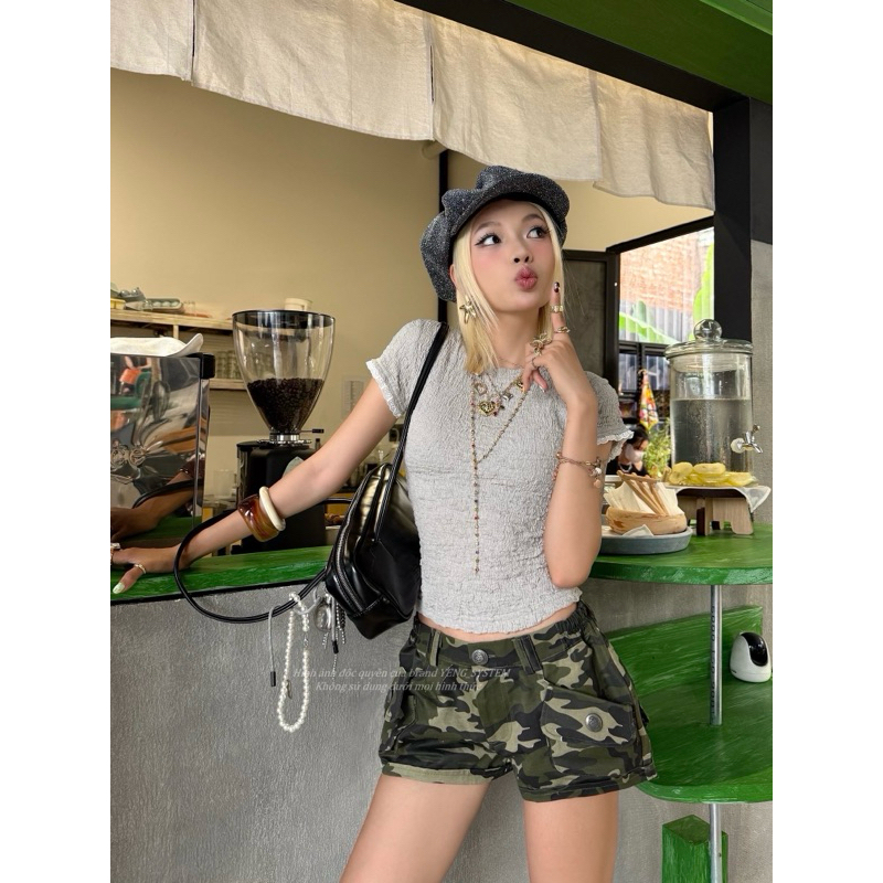 [YENG SYSTEM]Áo thun “SODA” trơn form ôm đơn giản, áo thun trắng nữ. Áo vàng pastel thun trơn cho nữ