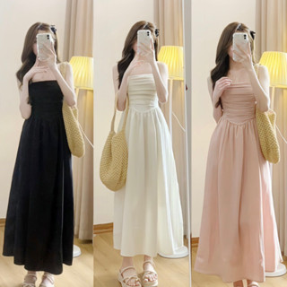  Váy Đấm 2 Dây Nữ Cúp ngực Xếp Ly Dáng Dài Đầm Maxi Phong Cách Tiểu Thư Mặc Đi Sự Kiện Đi BIển Siêu Xinh 