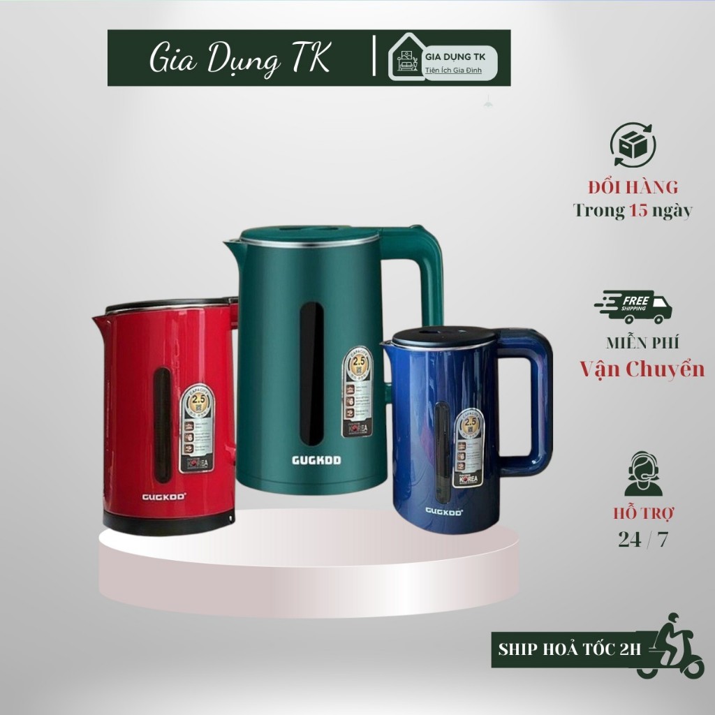 Ấm Siêu Tốc Đun Nước Cuc koo ST19 Dung Tích 2.5l Công Suất 1500w Bình Siêu Tốc 2 Lớp Cách Nhiệt Tự Ngắt Khi Sôi