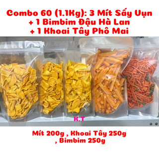 Combo 60 (1.1Kg) : 3 Túi Mít Sấy Vụn + 1 Khoai Tây Phô Mai + 1 Bim Bim Que Đậu Hà Lan - Hàng mới thơm giòn