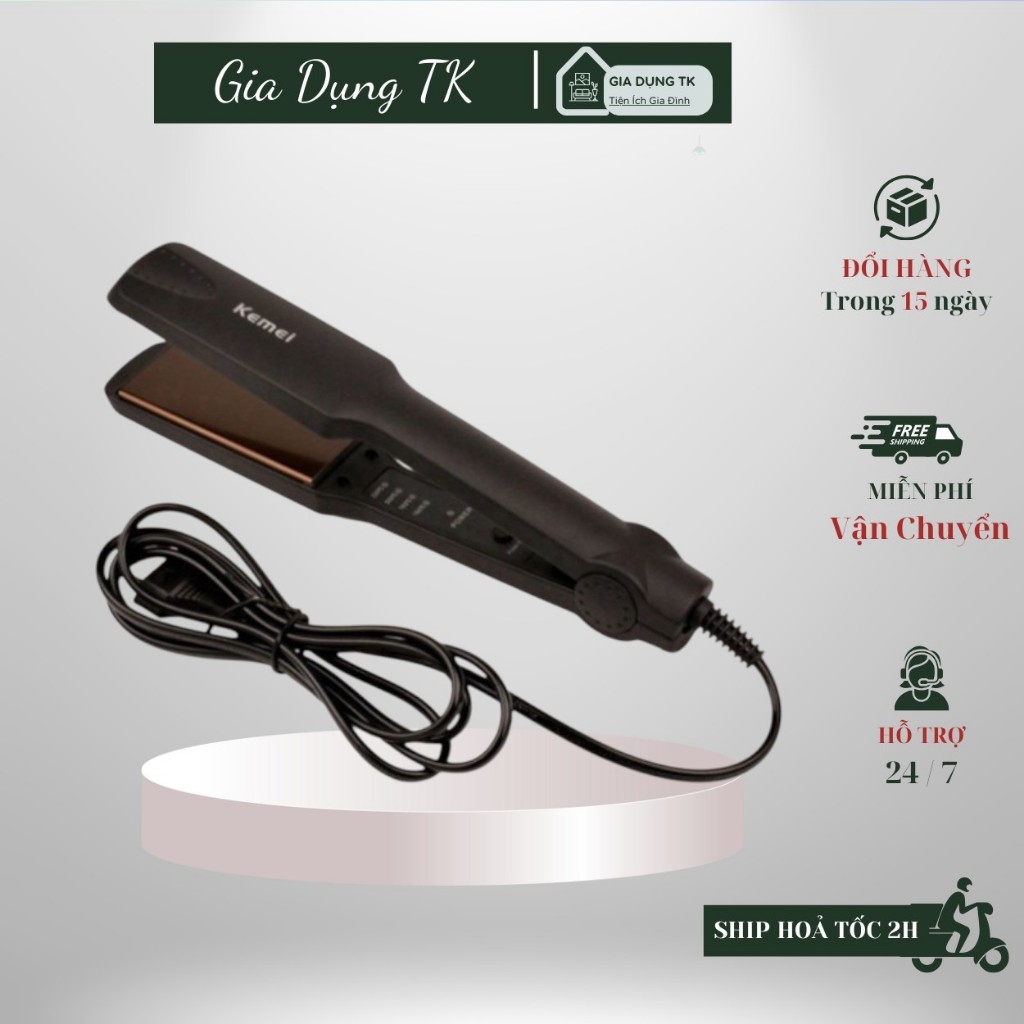 Máy Là Tóc Duỗi Tóc 4 Nấc Nhiệt Size To KEMEI PRO_KM329 ,Dụng Cụ Tạo Kiểu,Làm Đẹp, Là Thẳng Tóc đẹp