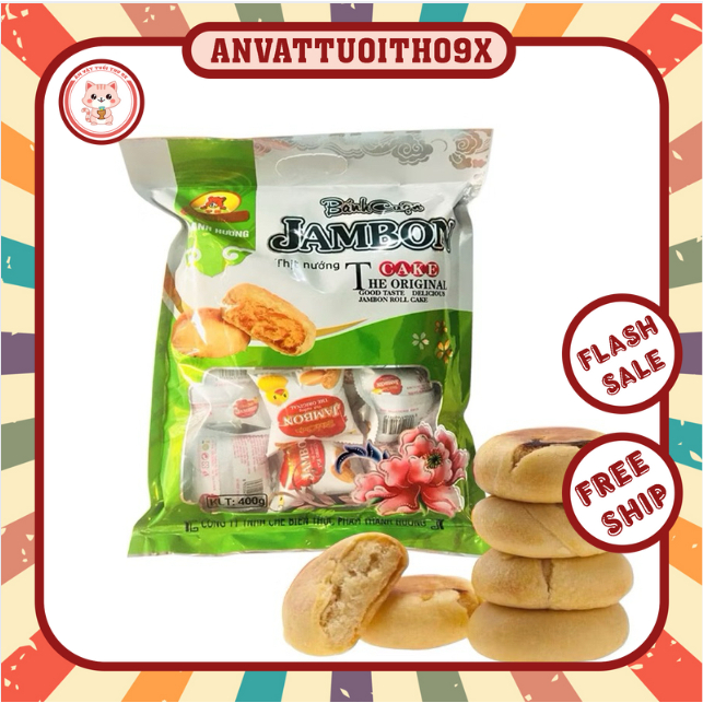 [ Bịch 400gr ] Bánh Cuộn JamBon Vị Thịt Nướng - Bánh Cuộn Nhân Chà Bông