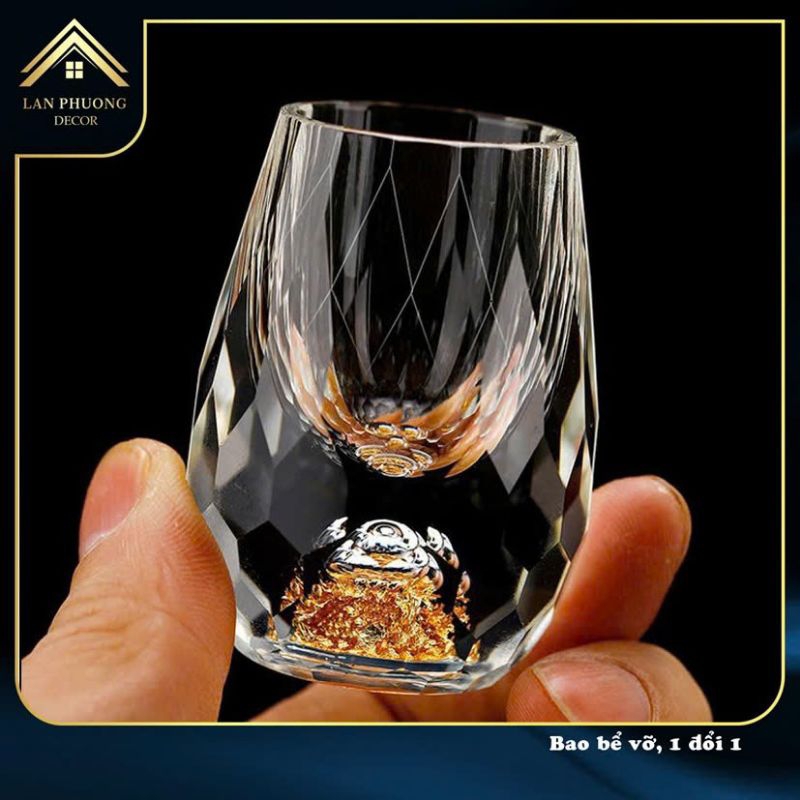 Set ly r ượu pha lê đáy vàng cao cấp Z21