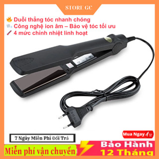 Máy Là Duỗi Tóc Kemei 329 Có 4 Mức Chỉnh Nhiệt, Làm Nóng Nhanh, Công Nghệ Ion Âm Cho Mái Tóc Như ý