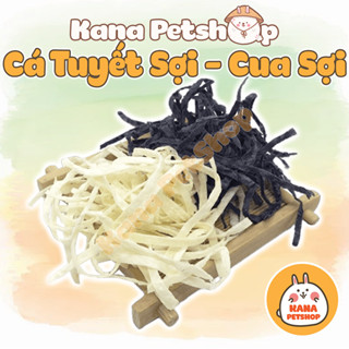 Cá Tuyết Sợi 🐹FREESHIP🐹 Thức Ăn Khô Cá Sợi Trắng Đen Đồ Ăn Dặm Hamster , Sóc , Nhím , Sóc Bay Úc....